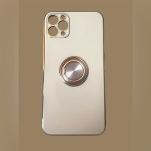 Light Pink Phone Case with Gold Ring Holder - iPhone 11 pro Max 6 5’.